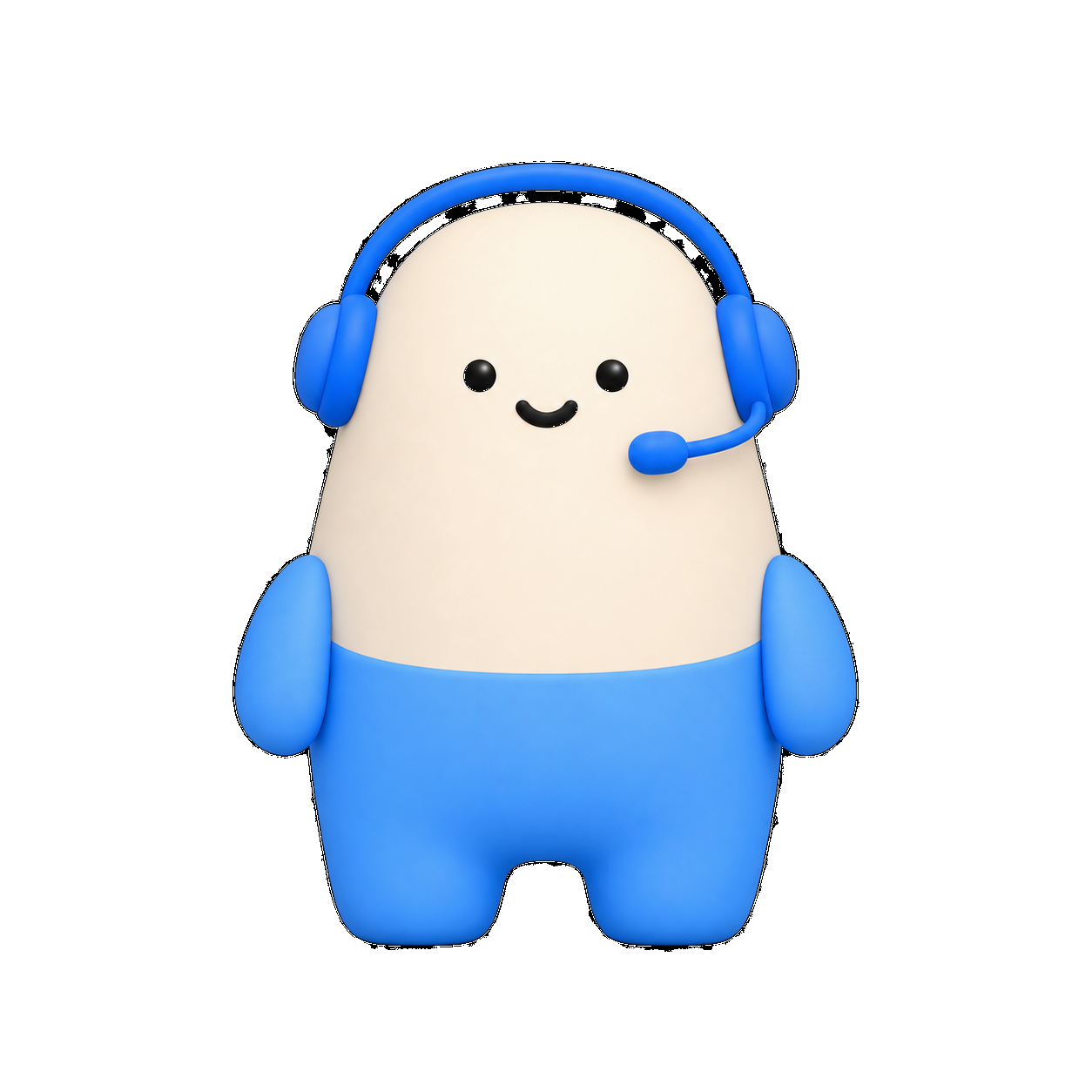Dex wearing a blue support headset